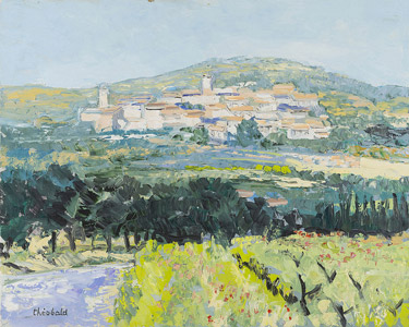 Village près de la colline en Provence