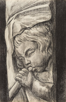 Haut-relief, tête d'ange